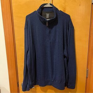 Hudson River xxl mens sweater quarter zip blue
